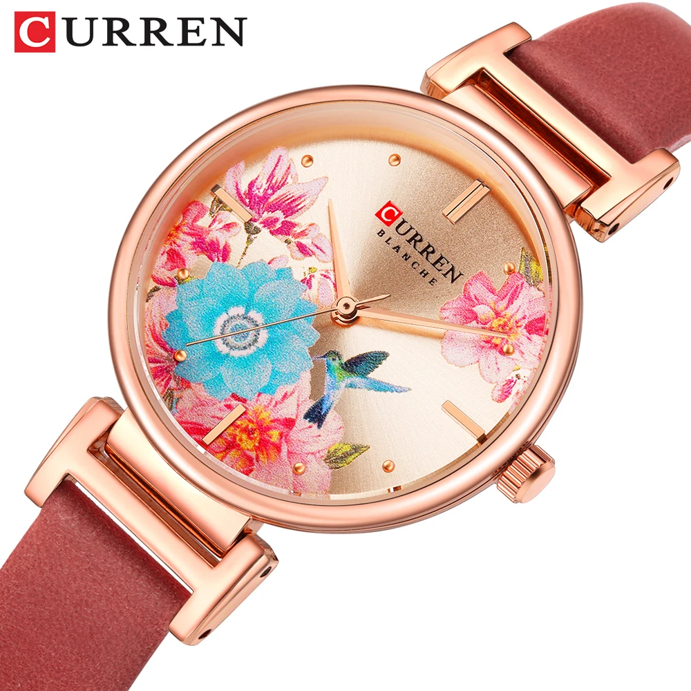 

Часы CURREN женские кварцевые под розовое золото, брендовые водонепроницаемые наручные, со стальным сетчатым браслетом