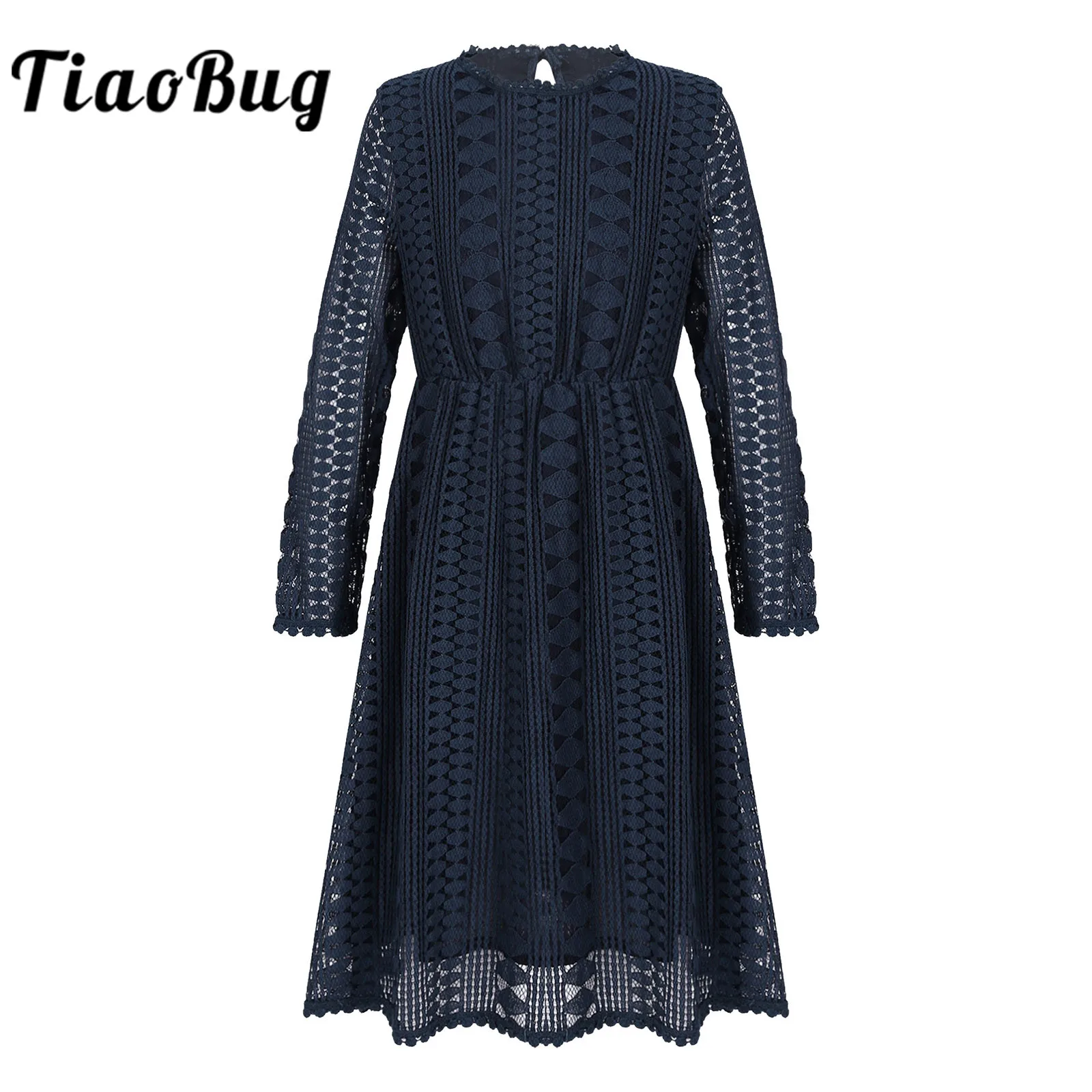 

Teenage Flower Girls Dress Wedding Party Dress Spring Autumn Kids Dresses Elegant Lace Girl Long Sleeve Children Clothing