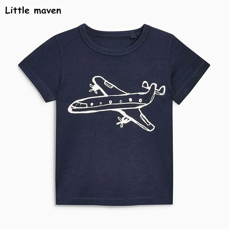 

Little Maven Children Clothes 2018 Summer Baby Boys Clothes Short Sleeve T Shirt Plane Print Cotton Brand Tee Tops 51021