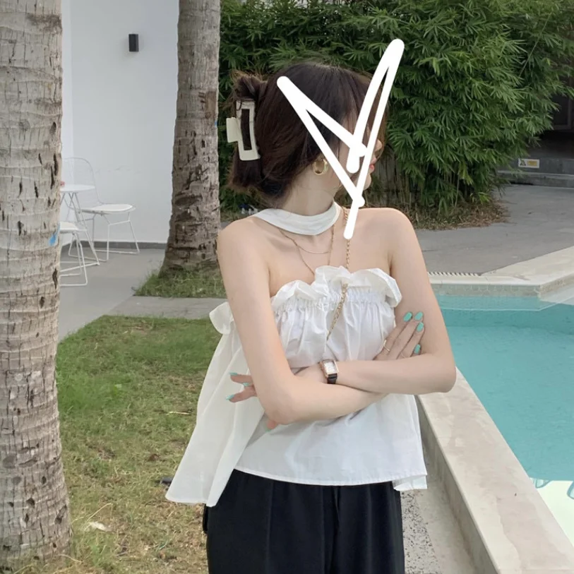 Женский Летний жилет на бретелях с широкой спинкой без рукавов | Женская одежда