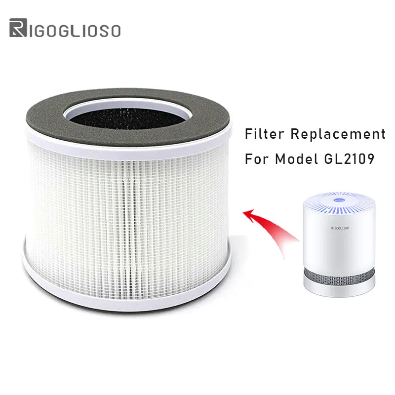 ROGOGLIOSO True HEPA Air Purifier Filter Replacement Compatible for GL2109 Ionic Air Purifier Small Air Cleaning System for Home