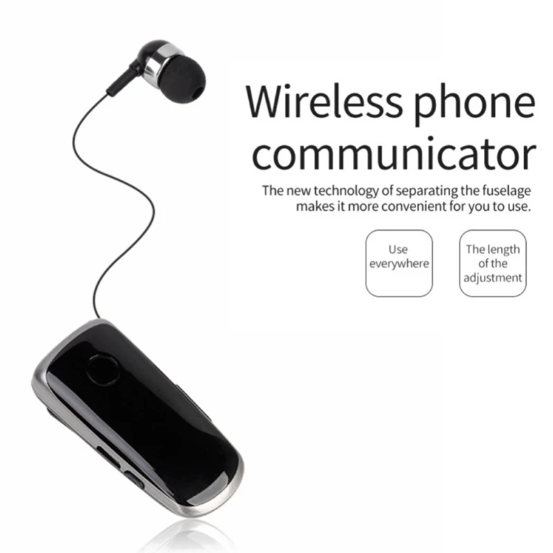 K39 Wireless Bluetooth Headset CSR DSP Chip In-Ear Vibrating Alert Wear Clip Hands Free Earphone | Электроника