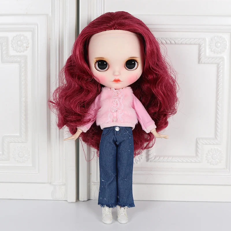 Кукла Blyth от ICY DBS с белыми кожаными суставами красными волосами и ручной росписью