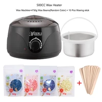 electric wax melt heater machine set 2 bags100gbag wax bean 10 wood stickers hair removal machine hot paraffin warmer kit