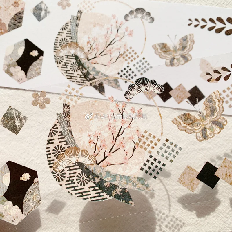 

1 Loop 6.5cmx150cm Flower Collage Journal Bright Crystal Pet Masking Tape Paper