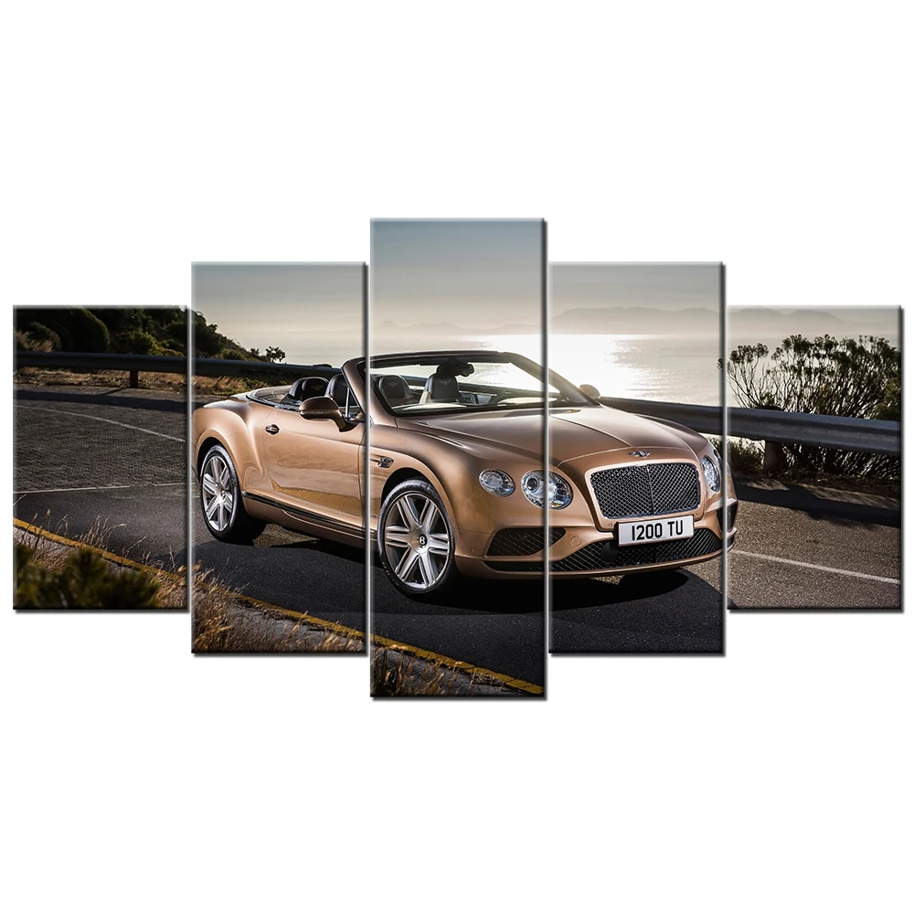 Модульные картины Настенная картина HD принты 5 шт. Bentley Continental Supercar Картина на
