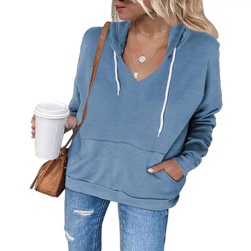 

Spring New Women 's Solid Color Long-Sleeved Hooded Rope Sweater Jacket