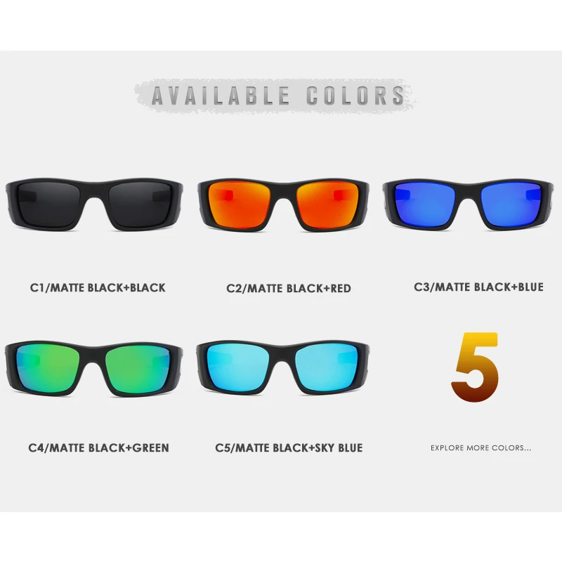 Мужские прямоугольные поляризационные солнцезащитные очки KDEAM Брендовые