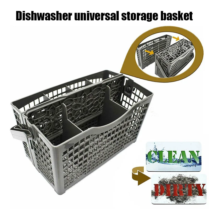 

Dishwasher Silverware Basket Universal Clean Dirty Magnets Sign Utensil Cutlery Holder PUO88