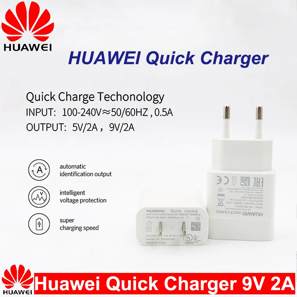 Зарядное устройство QC 2 0 для Huawei 9 В А ЕС США адаптер быстрой зарядки с Micro USB Mate 7 8 10