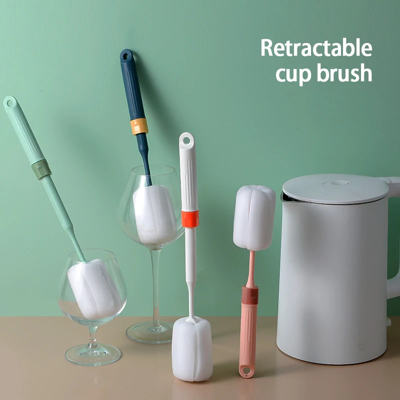 

Retractable Long Handle Cup Brushes Brush Head 360-degree All-round Cleaning Brush Kitchen No Dead Ends Bottle Cleaning Tools