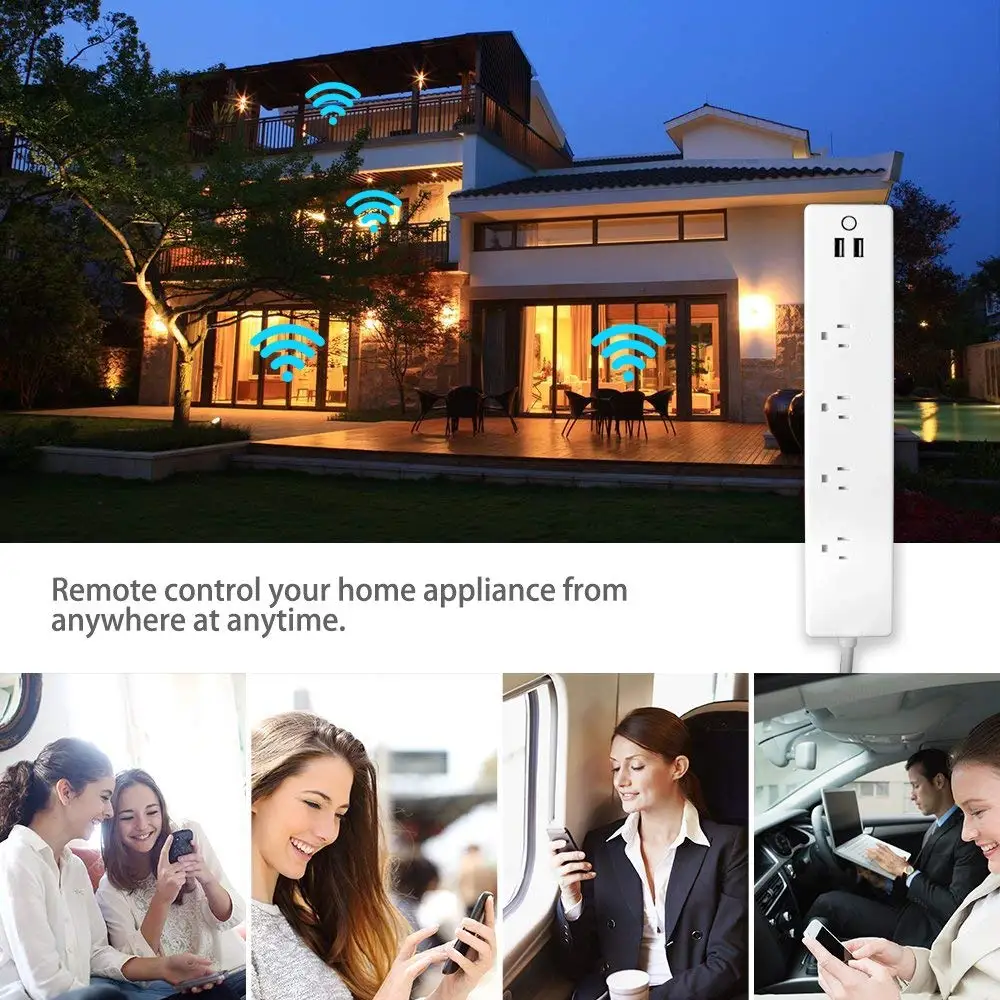Wifi смарт Мощность полосы Стабилизатор напряжения мульти штекер розетка