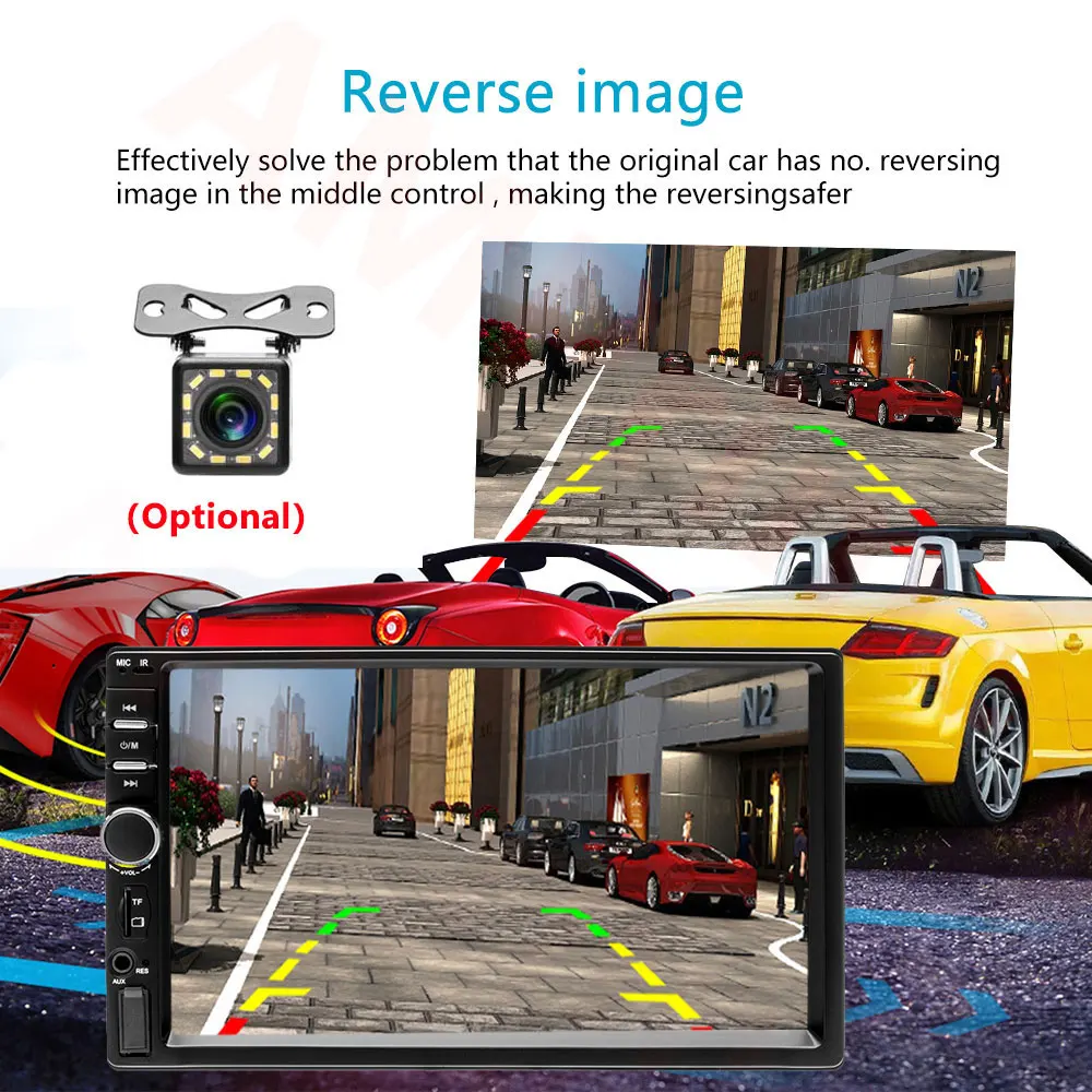 AMPrime 2Din Автомагнитола 7018B Авторадио Зеркало Ссылка сенсорный экран Аудио Радио