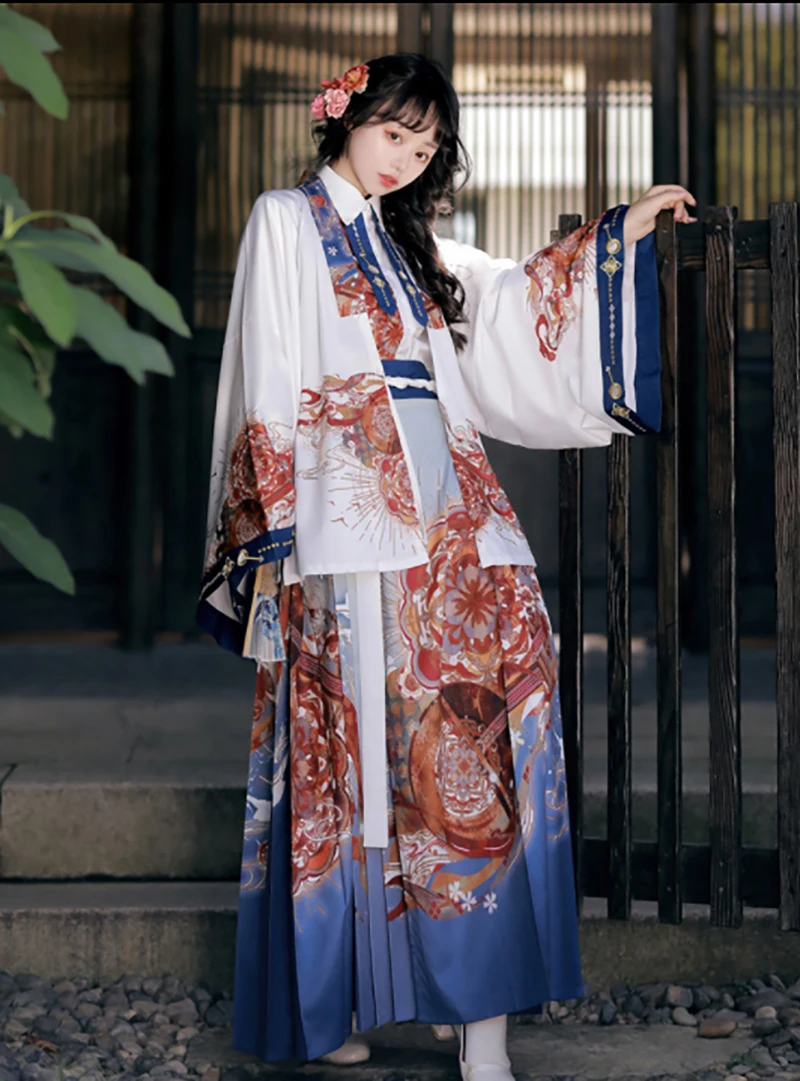 Новое женское китайское нарядное платье Ханфу с улучшениями в стиле древности для косплея весной и осенью с длинным рукавом.