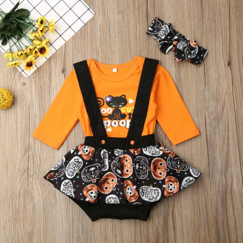 Новый брендовый комплект для малышей комбинезон с изображением тыквы маленьких