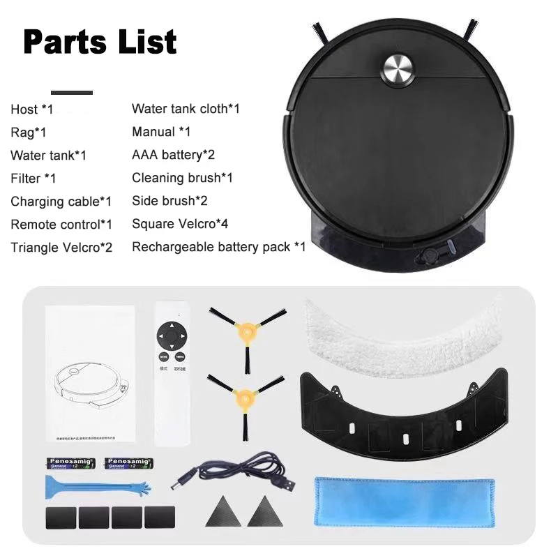 

Smart Robot Vacuum Cleaner 4-in-1 Household Anti-Drop Remote Control Remote Wireless Vacuum Cleaner with Detachable Water Tank