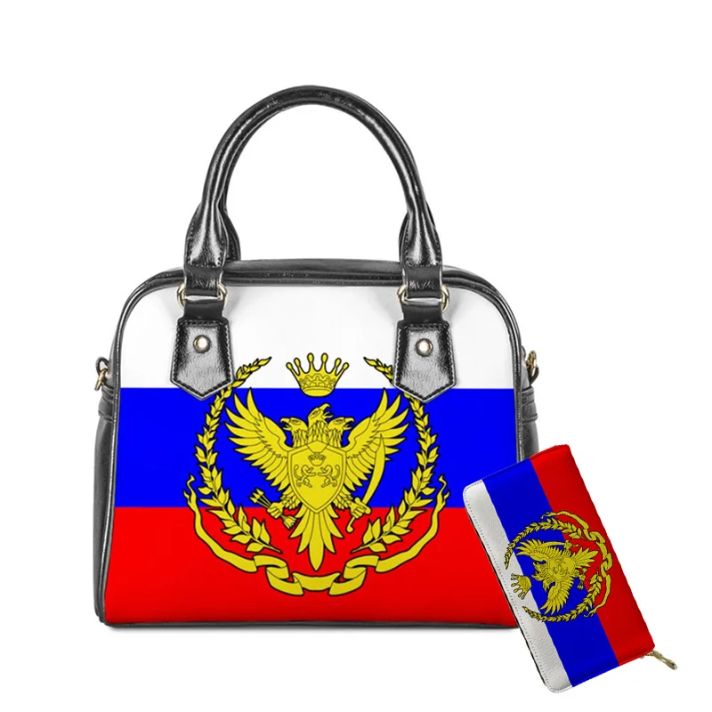 

FORUDESIGNS Russian Flag Pattern Women Crossbody Tote Bags Girls Large Capacity Leather Shoulder Bag and Purse Clutch PU Bags