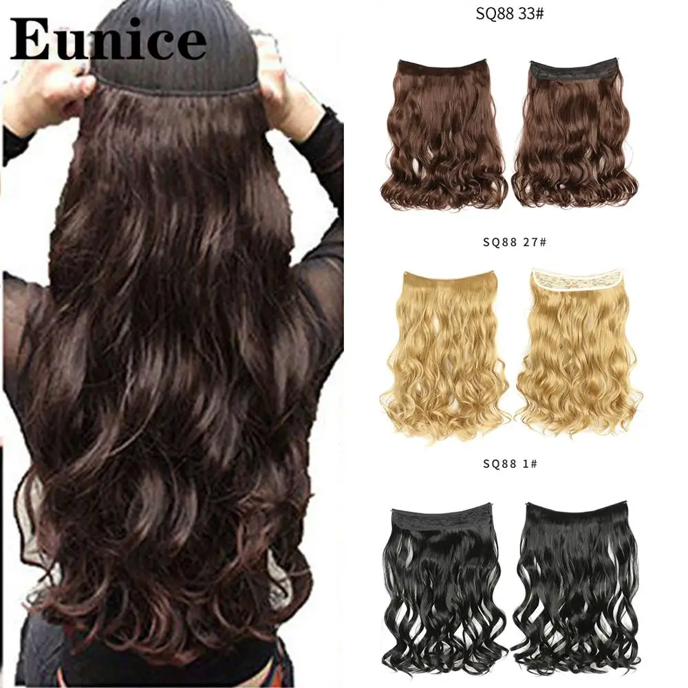 22 дюймовые искусственные волосы для наращивания без зажимов шиньоны в виде