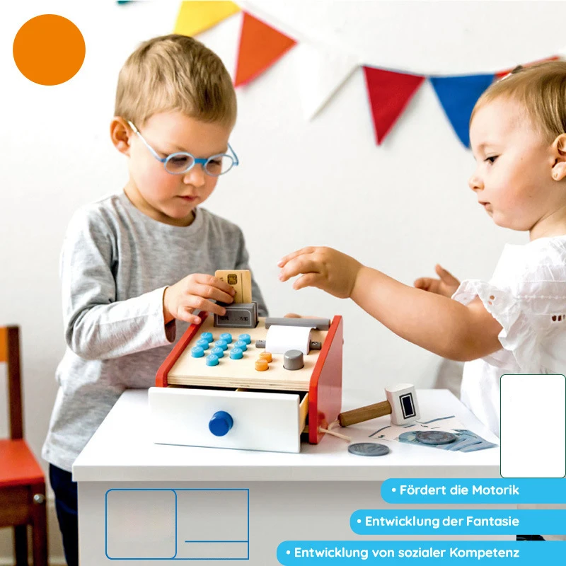 

Children's Toys Simulation Cash Register Supermarket Toys For Girls Pretend Play House Pay Money Parent-child Toy Gift For Kids