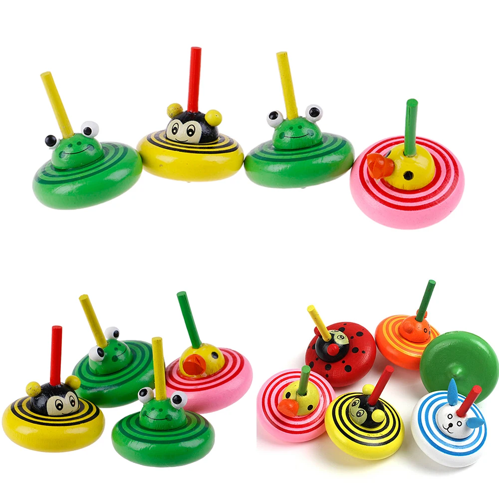 

Cartoon Wooden Toy Funny Gyro Colorful Toy Spinning Top Cards Classic Interesting Toy For Children Gift Adult Relief Stress