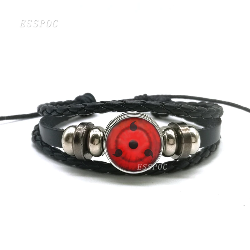Uchiha Clan Rinnegan Sharingan глаз браслет Аниме Наруто плетеный кожаный браслет Наруто Саске Итачи Какаши Косплей ювелирные изделия