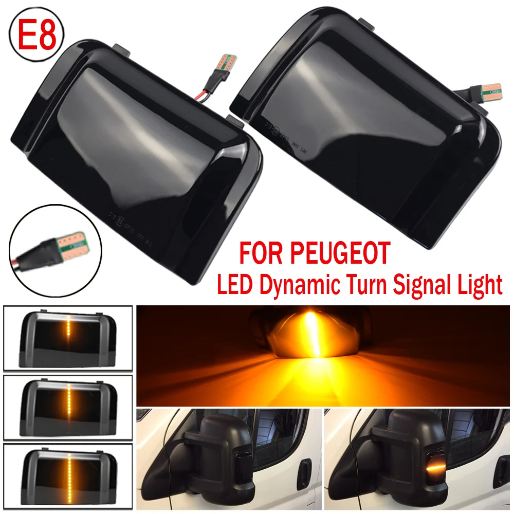 

2pcs LED Dynamic Turn Signal Light Side Mirror Sequential Blinker Indicator Lamp For FIAT DUCATO 2006-2019