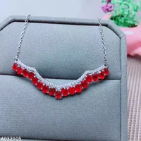 kjjeaxcmy fine jewelry 925 sterling silver inlaid natural ruby women luxury noble chinese style gem pendant necklace chain suppo
