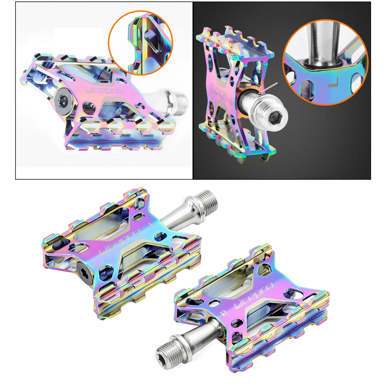 

Kids Bike Pedals Folding Bicycle Sealed Bearing Quick Release Wide Platform