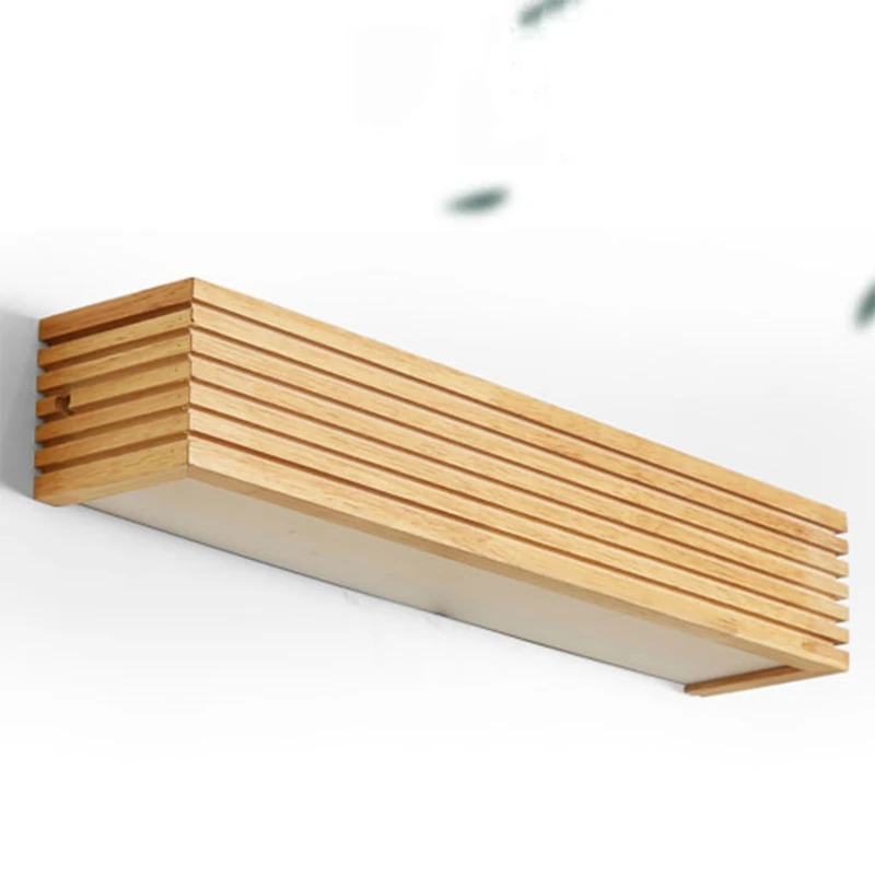 

Creative Nordic Bedroom Bedside Wood Wall Light 12W Foyer Study Background Lamp Bathroom Mirror Lighting All Wall Sconce Bra
