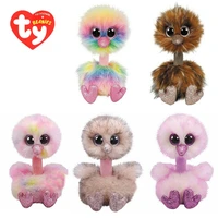 ty beanie boos 6 15cm big eyes pastel ostrich plush stuffed animal collectible asha doll toy christmas birthday gift boys girls