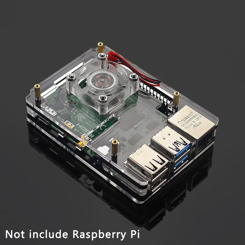 6 слойный акриловый чехол для Raspberry Pi 4 корпус с прозрачным корпусом поддержка