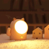 led lucky cat night light usb rechargeable touch type bedroom bedside eye protection sleep night light home decoration table lam