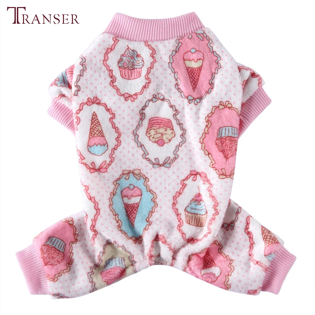 Милая Розовая Одежда для собак с принтом мороженого мягкая теплая флисовая