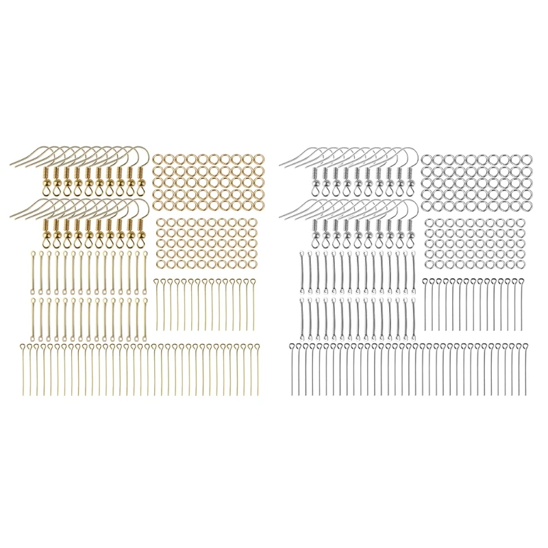 

Креативные Подвески Серебряного и золотого цветов, 220 шт., соединители, открытые кольца, серьги, крючки, украшения «сделай сам», подарки для ж...