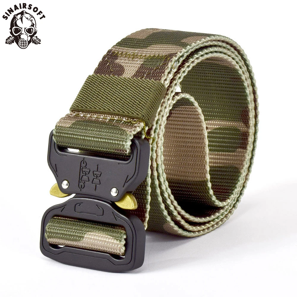 

Military Equipment Army Tactical Belt Adjustable Men Thicken Metal Buckle Sturdy Nylon Belt Combat Belts Multicam USNC Airsoft