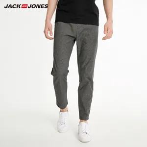 JackJones мужские брюки из 100% хлопка в стиле смарт-кэжуал, клетчатые брюки с принтом, 219114563