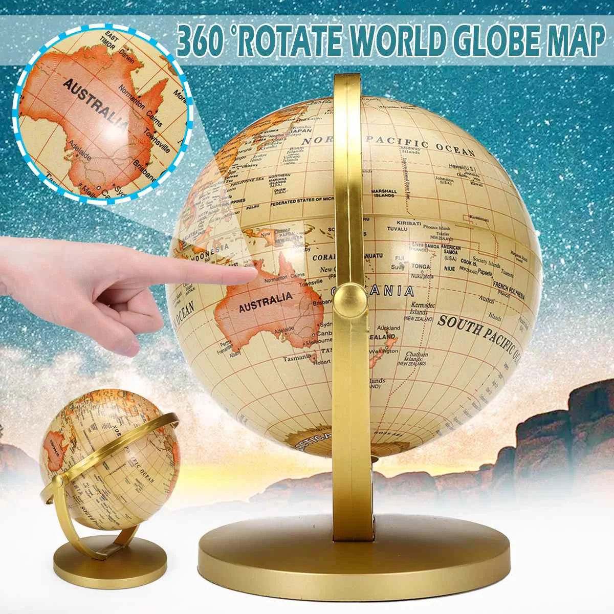14CM World Earth Globe Map Geography Globes for Desktop Decoration Education Home Office Aid Miniatures Kids Gift