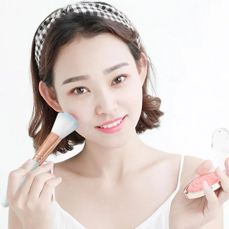 1Pcs Blush Brush Fixed Makeup Powder Fiber Hair Plastic Handle Beginner Beauty Make-up Tools | Красота и здоровье