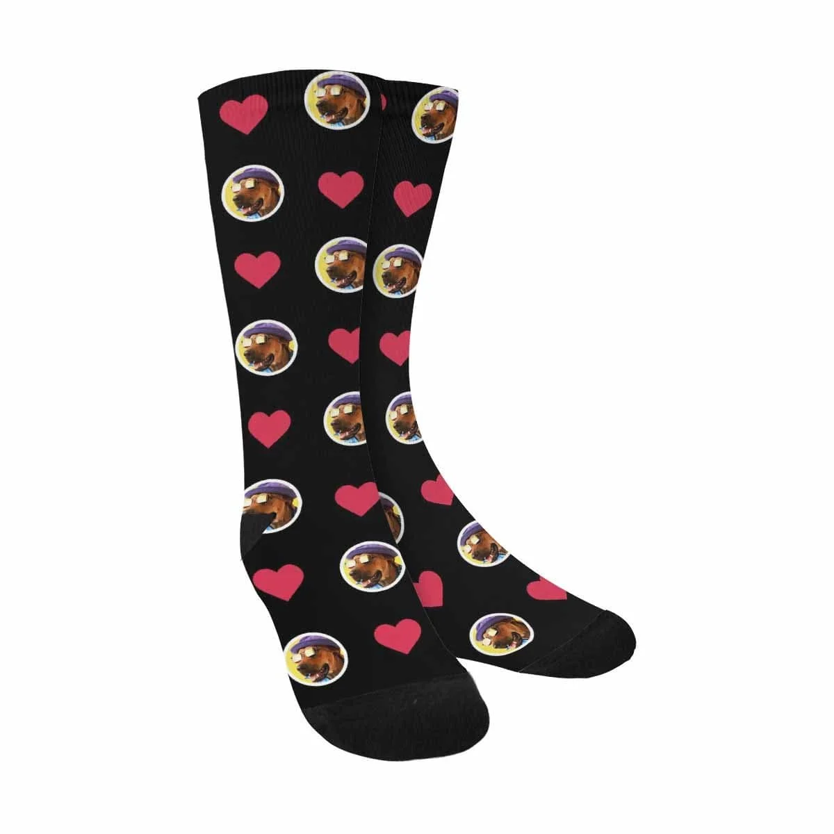 

Custom Photo Heart Sublimated Crew Socks