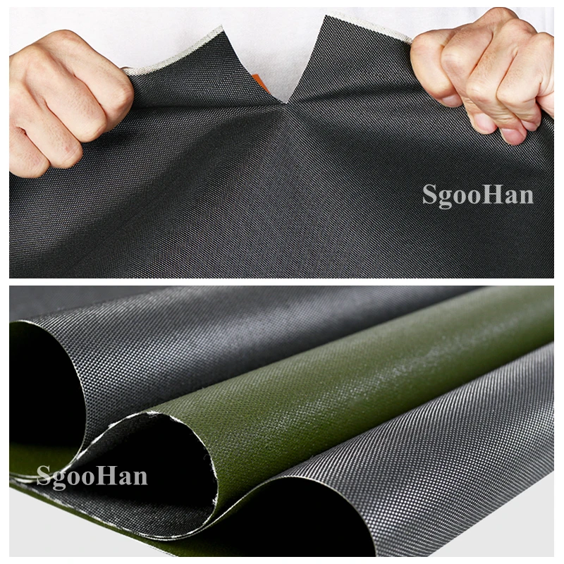 

0.64mm Black-Green Canopys Coated Banner Tarpaulin Outdoor Awning Rainproof Cloth Truck Cover Shed Oxford Cloth Sun Shade Sail