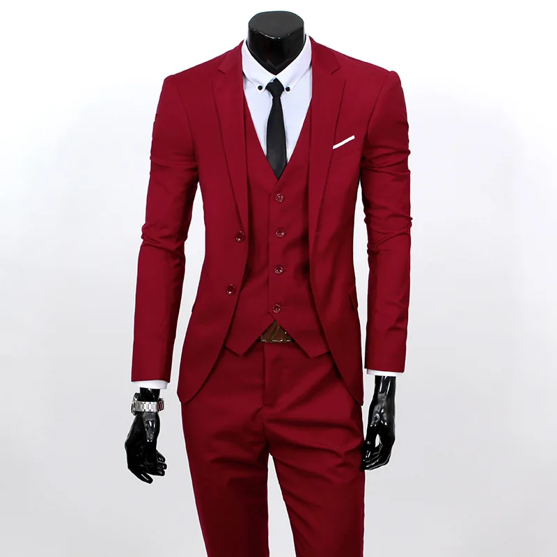 

XY05 S-6XL Autumn Men Clothes high quality three sets bridegroom's best Man Wedding Suit Business Casual Suit Blazers