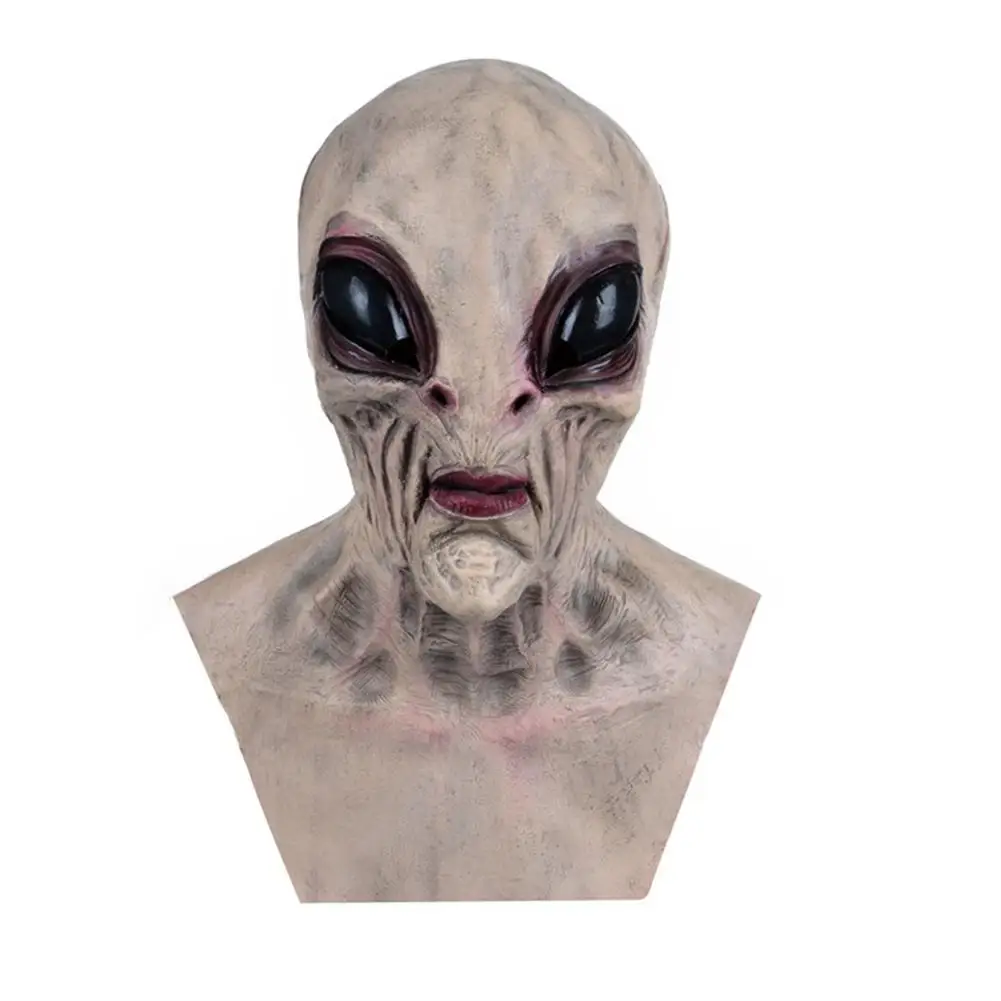 Horror Alien Mask UFO Big Eyes Horrible Monster Headgear Latex Masquerade Party Costume Props Halloween Cosplay Dress Up | Дом и сад