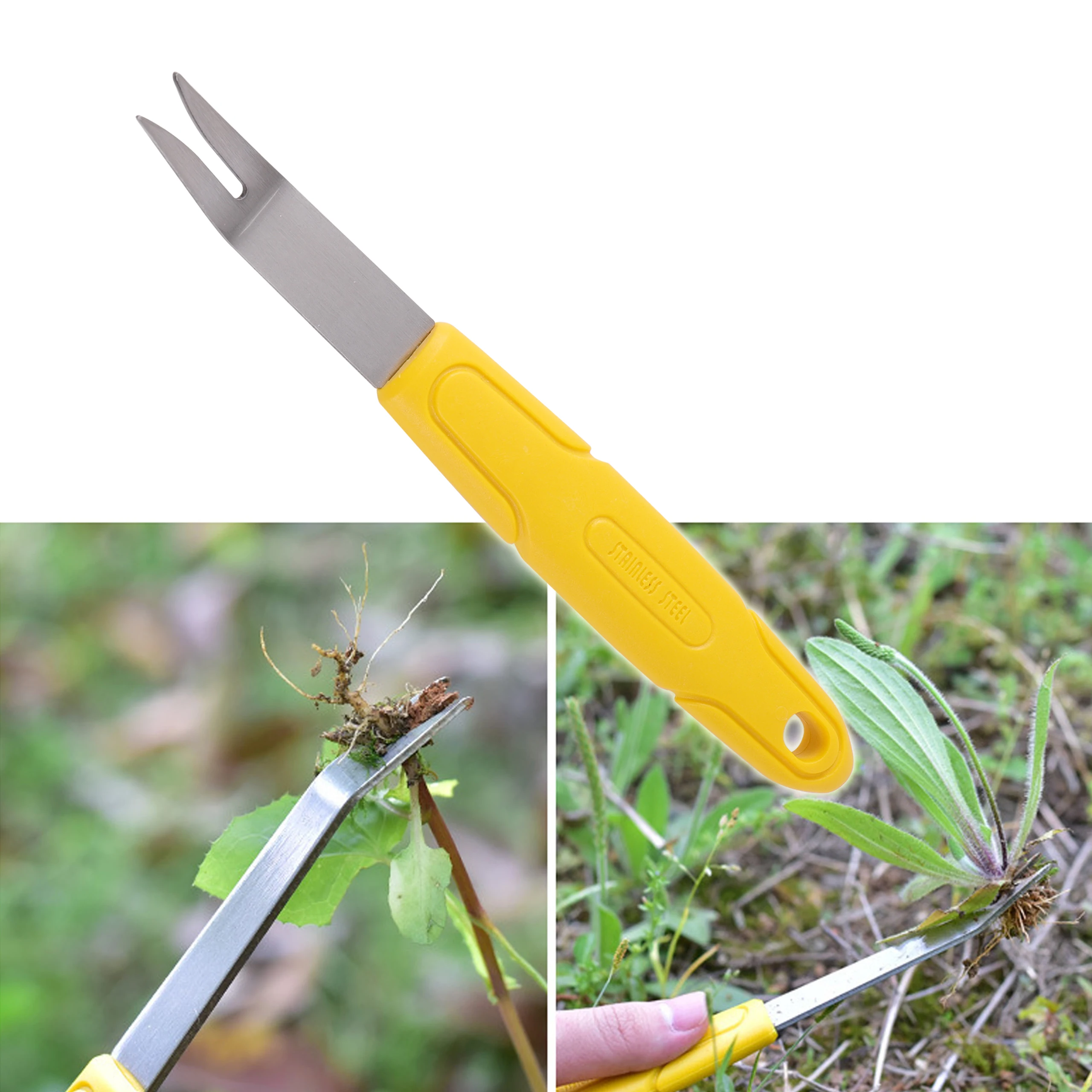 

Mini Stainless Steel Weeder Grass Fork Hand Tool Weeding Shovel Weeder Seedling Transplant Digging Vegetable Gardening Tools