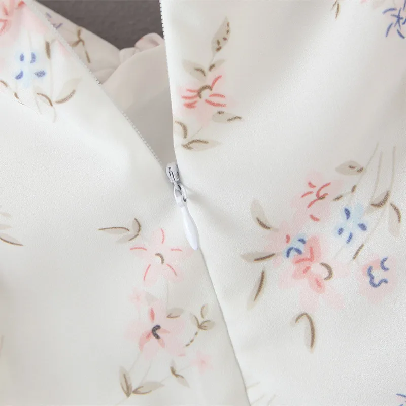 Женское летнее платье с квадратным вырезом коротким рукавом | Женская одежда