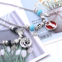 high quality aroma diffuser beaded necklace open tree of life lockets pendant perfume essential oil aromatherapy necklace