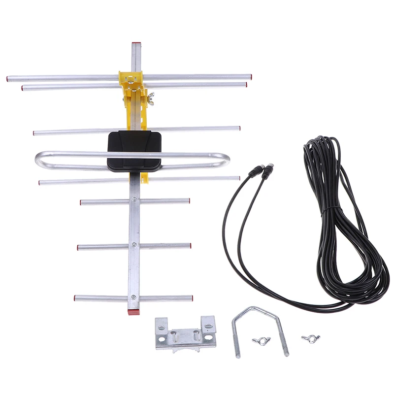 

1pc Outdoor 100Mile Amplified 8 Yagi Antenna HD TV 10dB Long Range UHF/VHF/FM HDTV