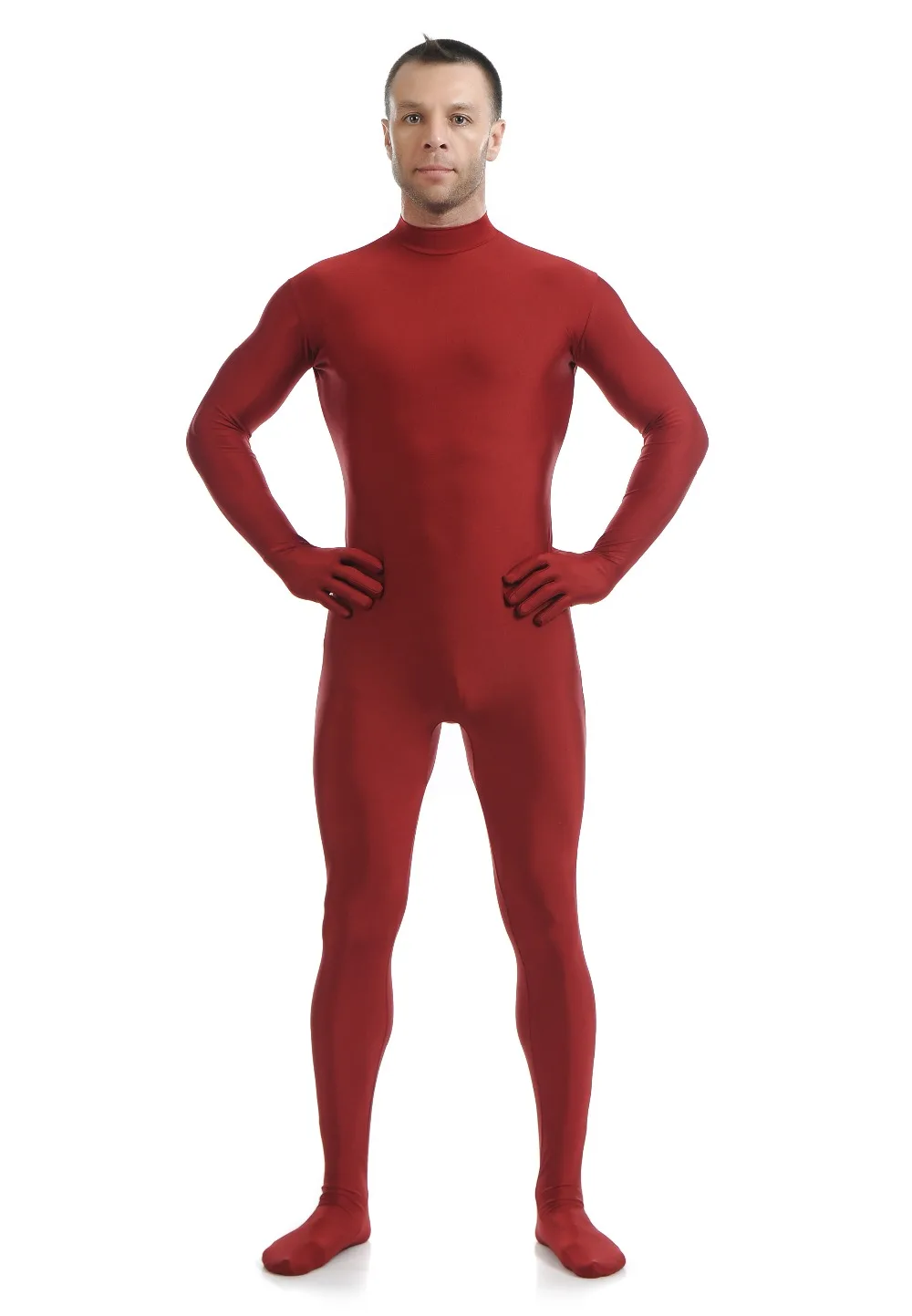 Спецназ красный спандекс Zentai полный Облегающий комбинезон унисекс костюм боди