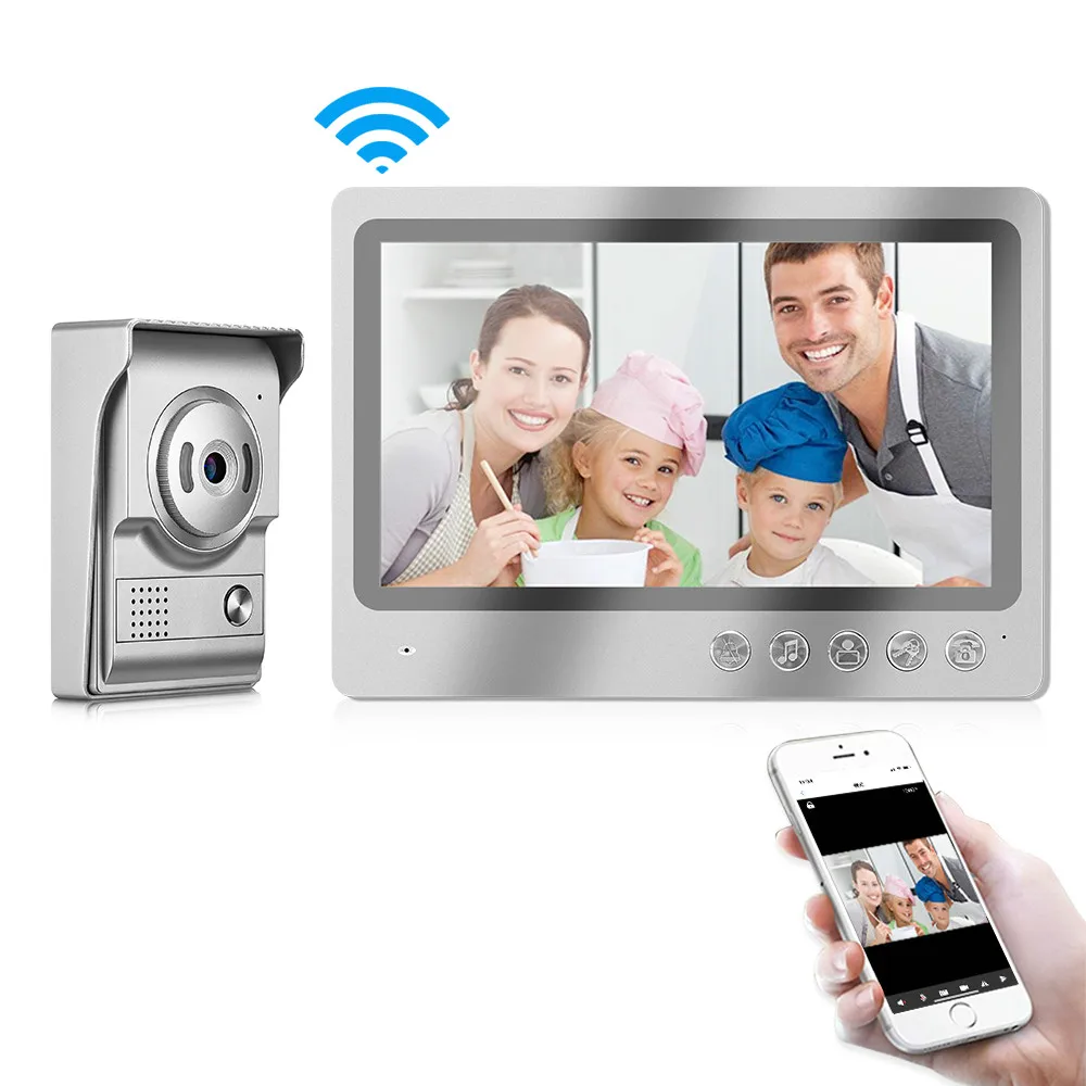 Проводной 9-дюймовый цветной экран Wi-Fi IP-видеодомофон система видео дверной