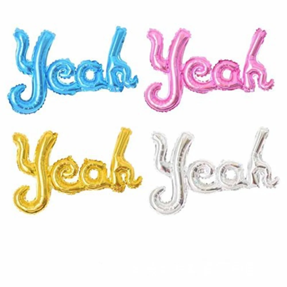 

Blue Pink Link Yeah Letter Foil Balloons Baby Shower 1st Birthday Party Decorations Balloons Air Globos Wedding Decoration