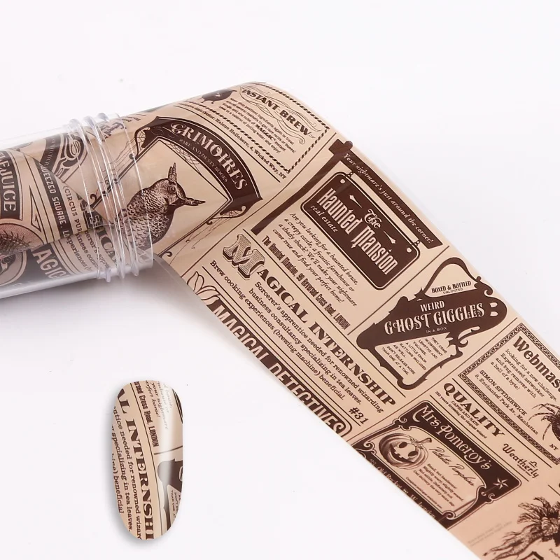 1 шт. наклейка для дизайна ногтей с буквами s винтажная газета из фольги наклейки